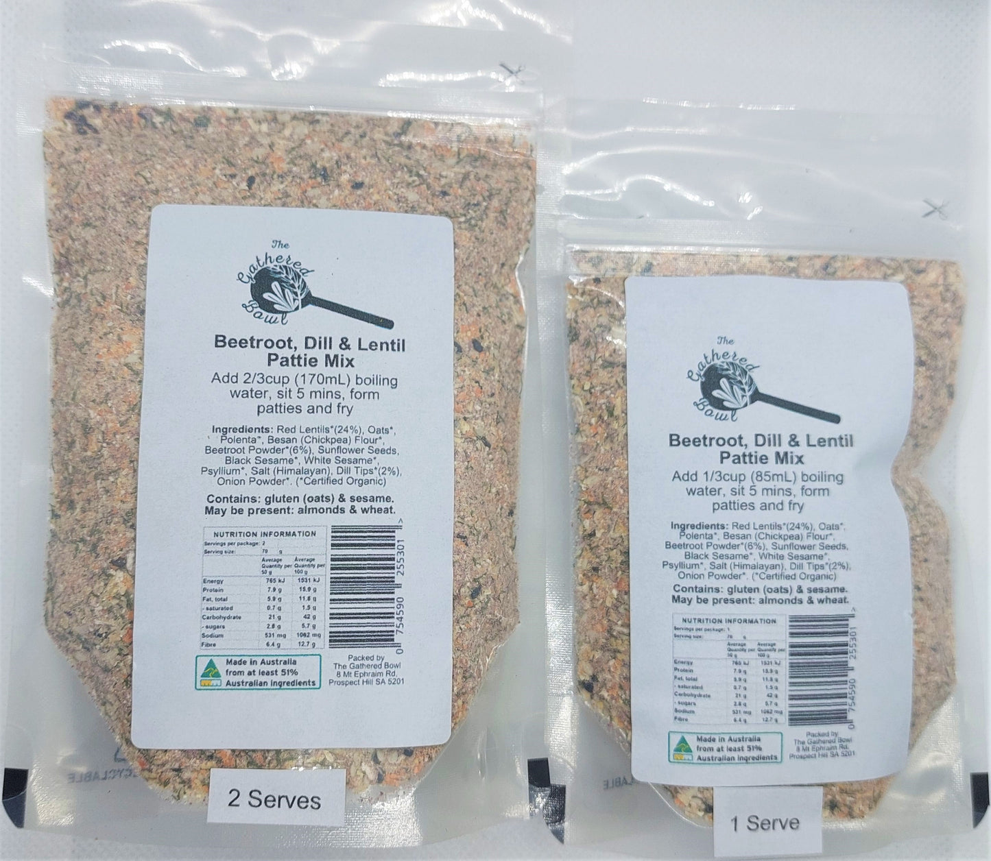 Organic Beetroot Dill and Lentil Pattie