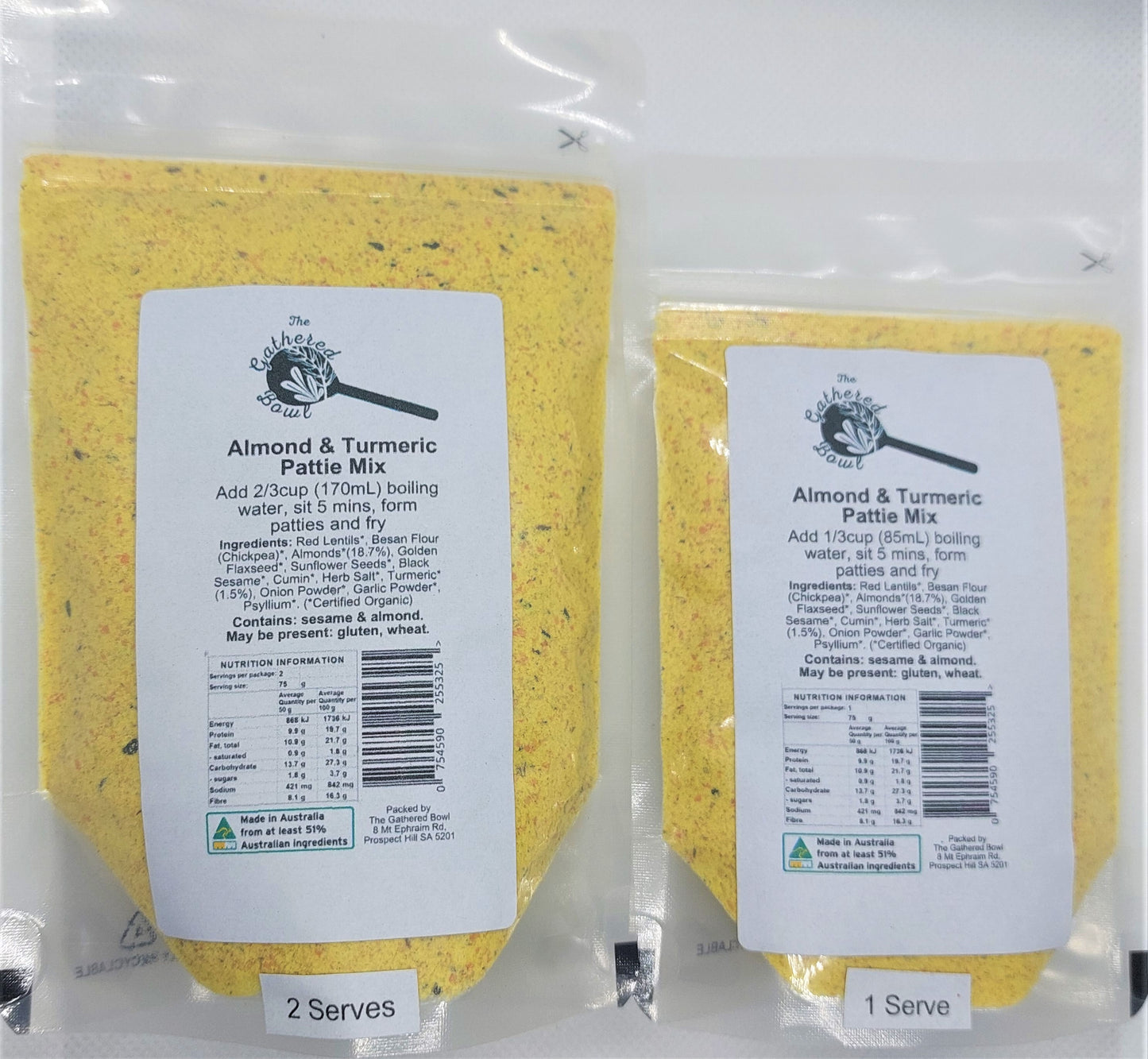 Organic Almond and Turmeric Pattie
