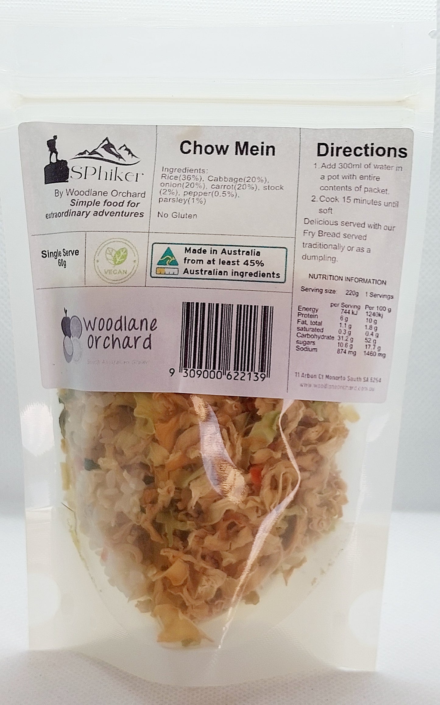 Chow Mein Dehydrated Australian Hike Food