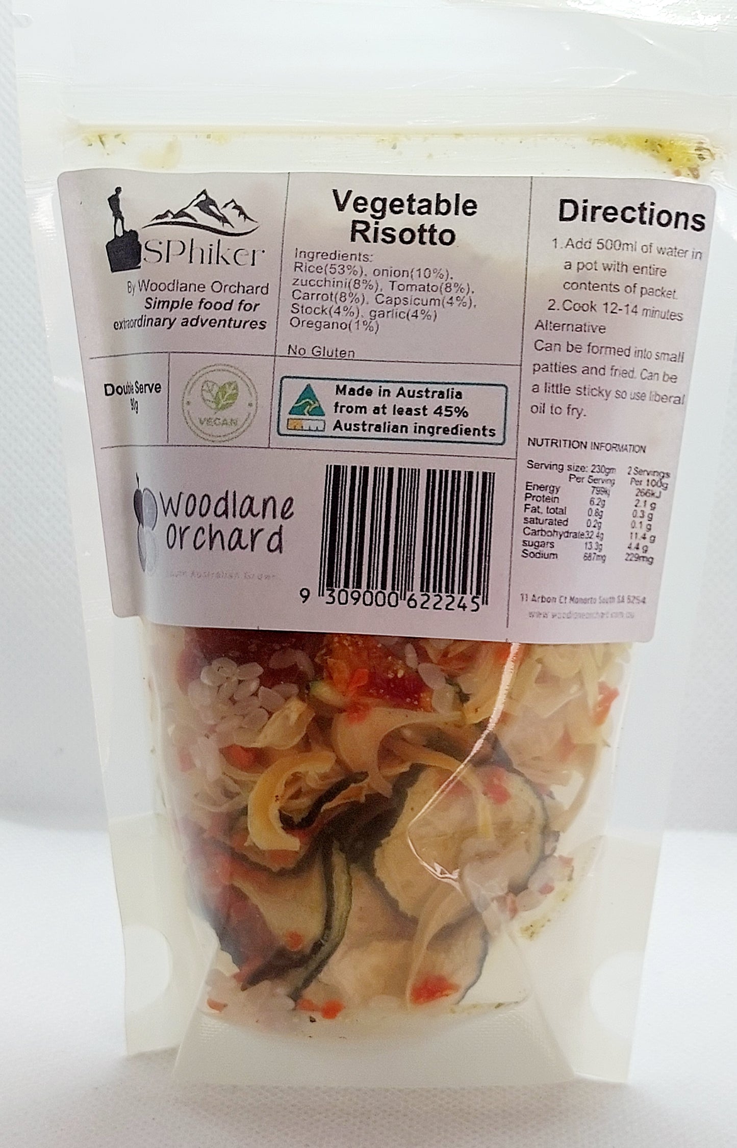 Vegetable Risotto Dehydrated Australian Hike Food