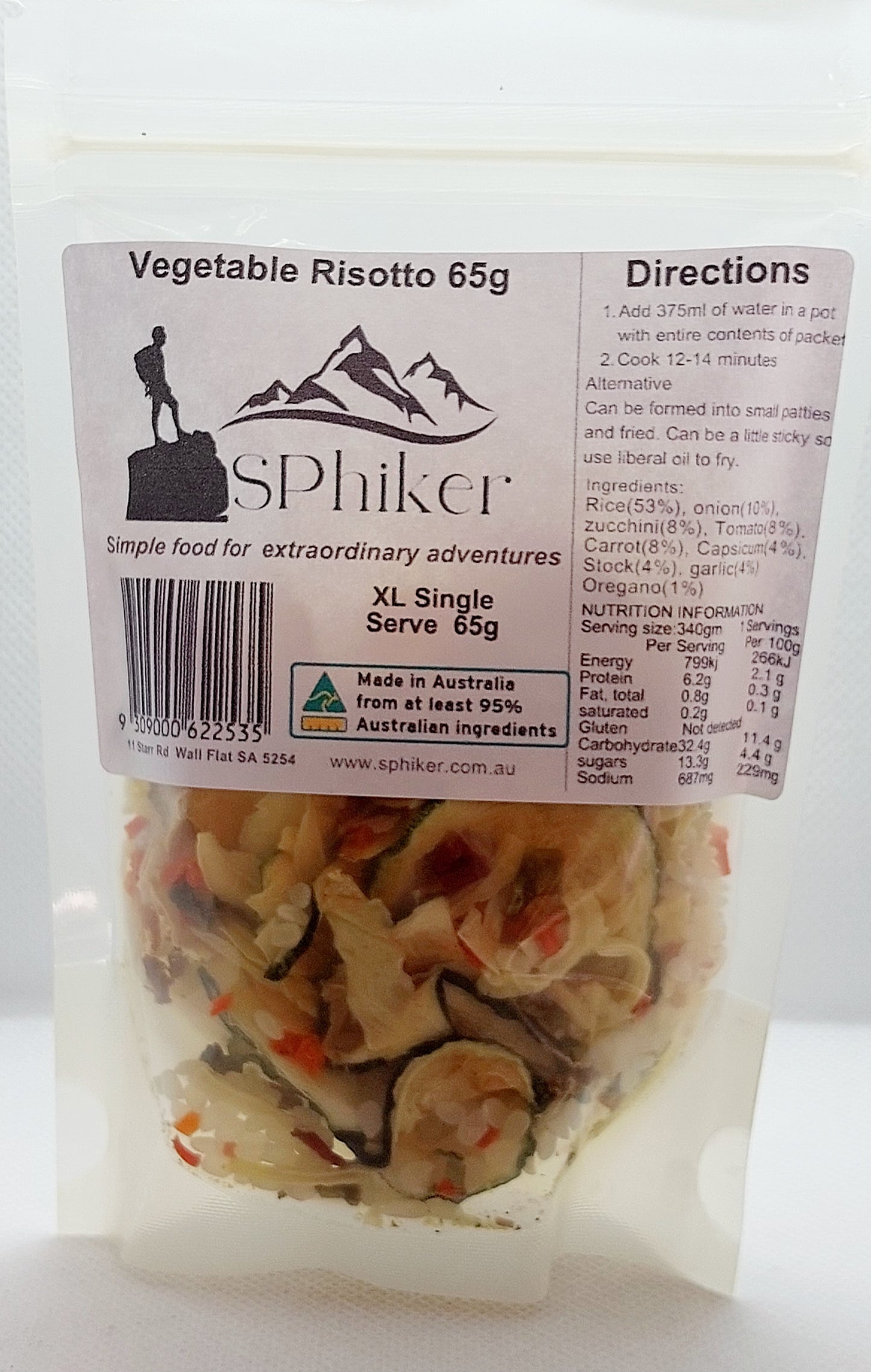 Vegetable Risotto Dehydrated Australian Hike Food