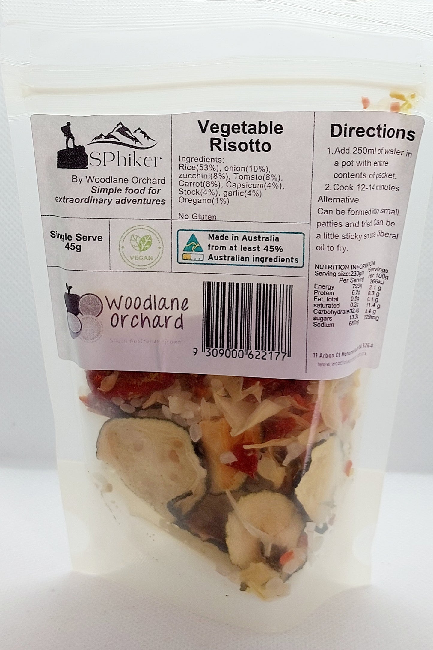 Vegetable Risotto Dehydrated Australian Hike Food