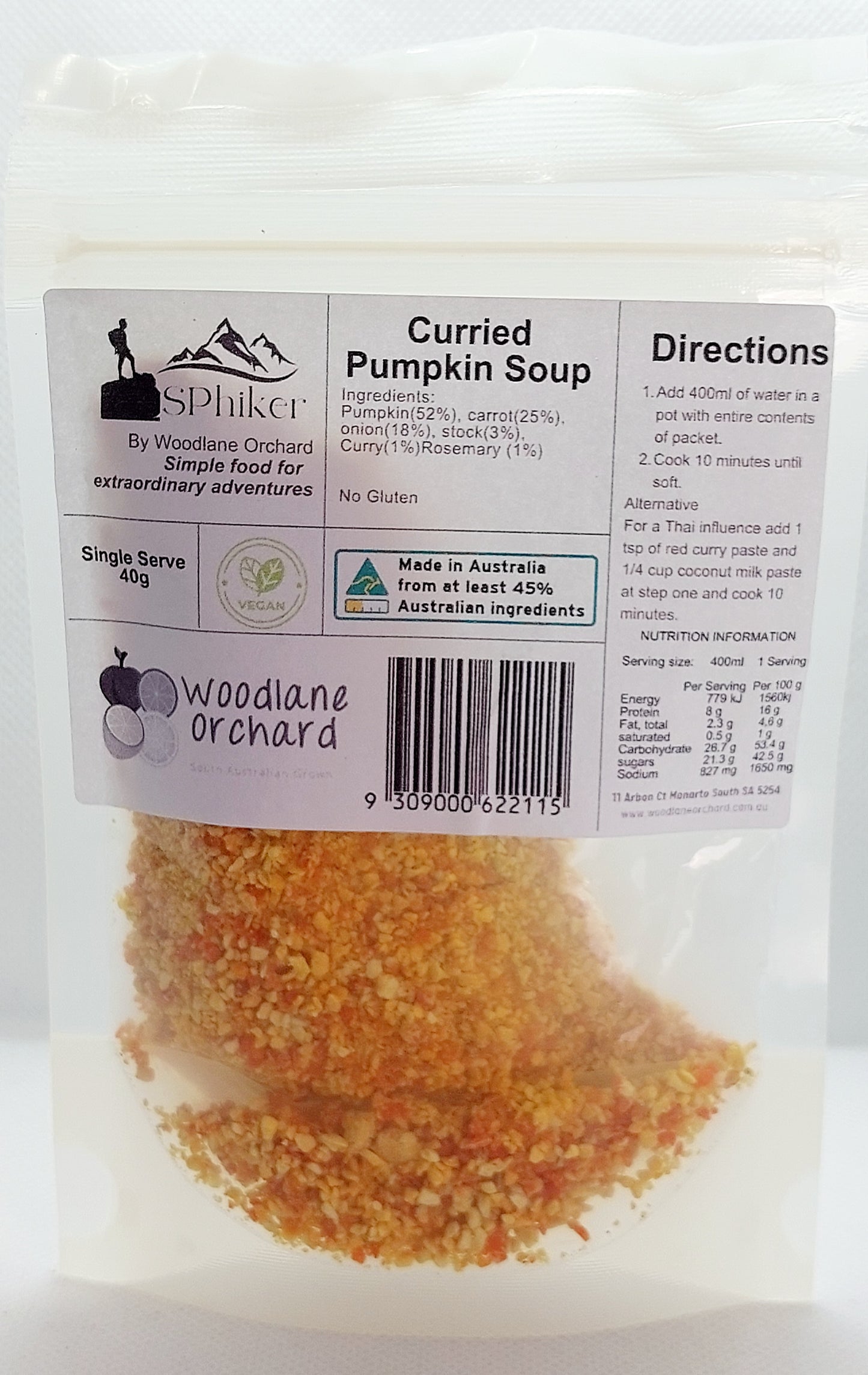 Curried Pumpkin Soup Dehydrated Australian Hike Food