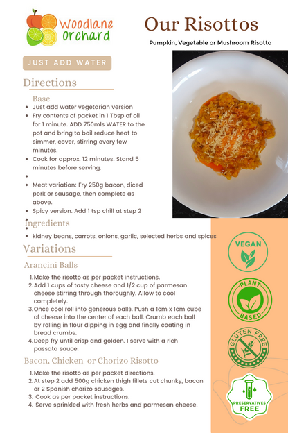 Vegetable Risotto Dehydrated Australian Hike Food