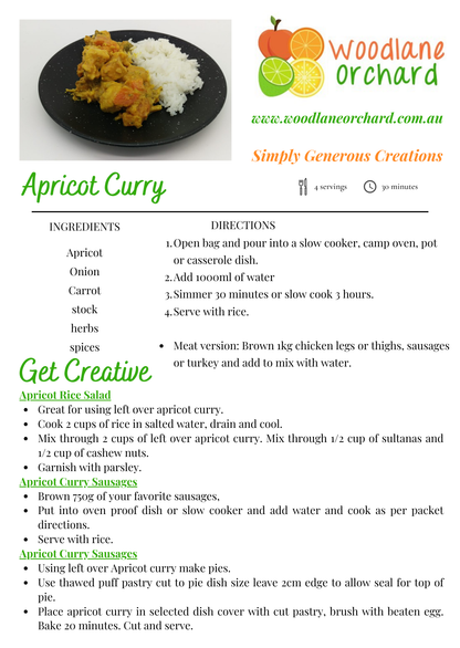 Apricot Curry Dehydrated Australian Hike Food