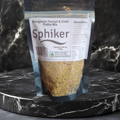 Organic Mungbean Fennel and Chilli Pattie